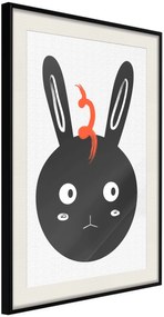 Αφίσα - Surprised Bunny - 30x45 - Μαύρο - Με πασπαρτού