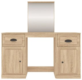 vidaXL Μπουντουάρ με Καθρέφτη Sonoma Δρυς 130x50x132,5 εκ.