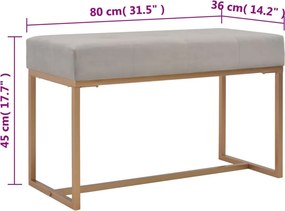 vidaXL Πάγκος Γκρι 80 εκ. από Βελούδο