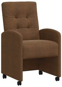 vidaXL Καρέκλες Φαγητού με Ρόδες με τροχούς 2 pcs Καφέ 58 x 67 x 97 εκ