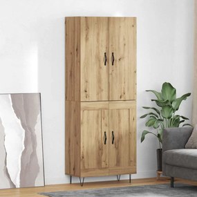 Highboard 2 pcs Artisan Oak Μηχανική ξυλεία και γυαλί