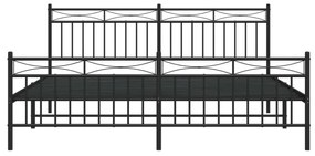 vidaXL Πλαίσιο Κρεβατιού με Κεφαλάρι&amp;Ποδαρικό Μαύρο 183x213εκ. Μέταλλο