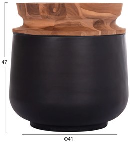 ΔΙΑΚΟΣΜΗΤΙΚΟ ΒΑΖΟ ΔΑΠΕΔΟΥ LINTER HM4662.01L FIBER CEMENT ΜΑΥΡΟ--ΞΥΛΟ ΤΕΑΚ Φ41x47Υεκ.