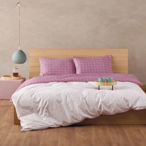 Σεντόνια Roxy 35 (Σετ 3τμχ) Pink Kentia Single 160x270cm 100% Βαμβάκι