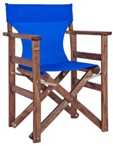 Director&#039;s chair Naxos Walnut with 2x1 Textline blue  60x51x86 cm