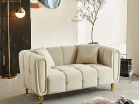ALMA Διθέσιος Καναπές με Μαξιλάρια Μπεζ 155x81