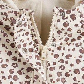 Αντιανεμικό με κουκούλα και λεοπάρ μοτίβο