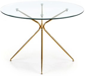 Τραπέζι Houston 747, Χρυσό, 74cm, 35 kg, Επεξεργασμένο γυαλί, Μέταλλο | Epipla1.gr