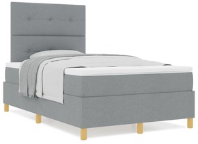 vidaXL Κρεβάτι με Στρώμα Ανοιχτού Γκρι 120x200 εκ.