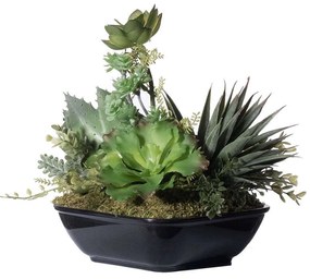 Τεχνητό Φυτό Σύνθεση Παχύφυτων 3360-6 17x18x19cm Green Supergreens Polyethylene