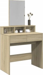 vidaXL Μπουντουάρ με Καθρέφτη Sonoma Δρυς 80x41x144,5 εκ.