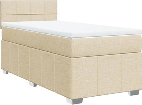 vidaXL Κρεβάτι Boxspring με Στρώμα Κρεμ 80 x 200 εκ. Υφασμάτινο