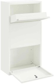 vidaXL Θυρίδα Πακέτων με αποθήκευση Λευκό 44 x 22 x 82 εκ. Ατσάλι