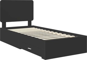 vidaXL Σκελετός Κρεβατιού Μαύρο 75 x 190 cm Επεξεργασμένο ξύλο