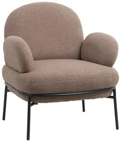 Intrahome Πολυθρόνα Jaycob Intrahome μπουκλέ καφέ-πόδι μαύρο μέταλλο 74x71x83εκ | SKU: INTRAPA-221111172