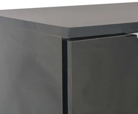 Μπουφές Γυαλιστερός Μαύρος 107x35x80,5 εκ. - Μαύρο