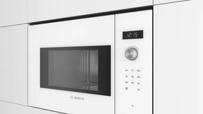 Εντοιχιζόμενος φούρνος μικροκυμάτων Bosch BFL524MW0, 20 λίτρα, 800 W, 7 προγράμματα, Αποθήκευση, Απόψυξη, Λευκό