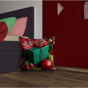 Stewehome Διακοσμητική μαξιλαροθήκη με 3d ψηφιακή εκτύπωση θεματική για Πρωτοχρονιά Λευκό 43x43 cm
