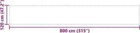 vidaXL Σήτα Μπαλκονιού Κίτρινη και Λευκή Ριγέ 120 x 800 εκ.