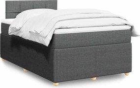 vidaXL Κρεβάτι Boxspring με Στρώμα Σκούρο Γκρι 120x190 εκ Υφασμάτινο