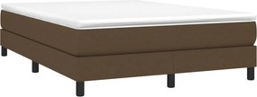 vidaXL Κρεβάτι Boxspring με Στρώμα Σκούρο Καφέ 140x200 εκ Υφασμάτινο