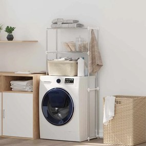 vidaXL Ράφια πλυντηρίου ρούχων Λευκό 63 x 27 x 136 εκ. Αλουμίνιο