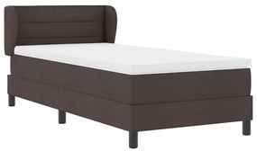 vidaXL Κρεβάτι box spring με στρώμα με στρώμα Σκούρο καφέ Σκούρο καφέ