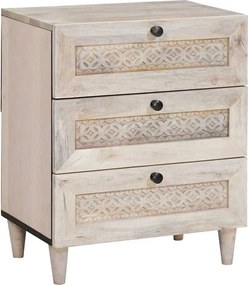 vidaXL Κομοδίνο Λευκό 50 x 33 x 62 εκ. Επεξεργασμένο Ξύλο