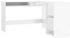 vidaXL Γραφείο Γωνιακό Γυαλιστερό Λευκό 120 x 140 x 75 εκ. Επεξ. Ξύλο