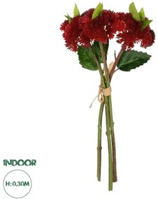 Artificial Garden RED SEDUM BOUQUET 21349 Τεχνητό Διακοσμητικό Μπουκέτο Κόκκινο Σέδο Y30cm Globostar-21349-Κόκκινο 21349