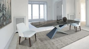 Τραπέζι Rialto Glass Top 270x120 - Painted Metal or 2 Diffent Colors