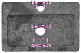 vidaXL Νιπτήρας Επιτοίχιος Γκρι 38 x 24 x 6,5 εκ. Μαρμάρινος