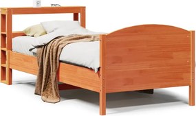 vidaXL Σκελετός Κρεβ. Χωρίς Στρώμα Καφέ Κεριού 75x190 εκ Μασίφ Πεύκο