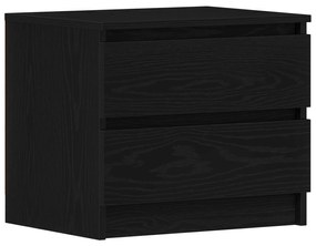 vidaXL Κομοδίνα 2 τμχ Μαύρο Δρυς 50x40x43,5 εκ Επεξεργασμένο ξύλο