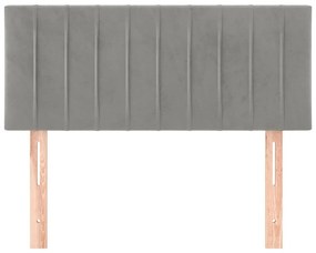 Κεφαλάρι Κρεβατιού Ανοιχτό Γκρι 100x5x78/88 εκ. Βελούδινο - Γκρι