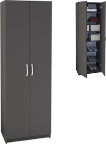 Παπουτσοθήκη Renso Megapap δίφυλλη χρώμα ανθρακί 59,8x37,8x178,5εκ.