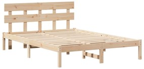 Σκελετός Κρεβατιού Καφέ 140 x 200 cm Μασίφ ξύλο πεύκου