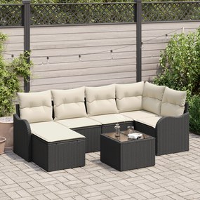 vidaXL Σετ Καναπέ 6 Τεμαχίων με Μαξιλάρια Brown Πολυ Ράντεν
