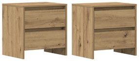 vidaXL Κομοδίνο 2 τεμ Καλλιτεχνική Δρυς 45x34x44,5 εκ Επεξεργασμένο ξύλο
