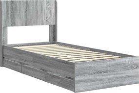 vidaXL Καλάθι με αποθήκη και κεφαλάρι Γκρι Sonoma 90 x 190 cm