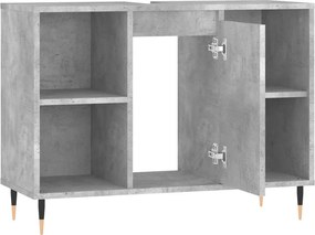 vidaXL Ντουλάπι Μπάνιου Γκρι Σκυροδέματος 80x33x60 εκ. Επεξ. Ξύλο