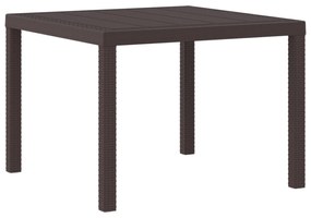 vidaXL Τραπέζι Κήπου Καφέ 100x100x73 εκ. Πολυ Ράττανα