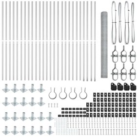 vidaXL Στύλος Περιφράξεων Ασημί 50 x 1,5 μ. (13 mm δίχτυ) Ατσάλι