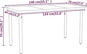 vidaXL Σετ Τραπεζαρίας Κήπου 5 Τεμαχίων Μαύρο