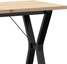 vidaXL Τραπέζι Τραπεζαρίας Πλαίσιο Y Μασίφ Πεύκο/Ατσάλι