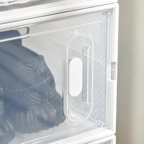 HOMCOM Μοντουλάρ ραφιέρα με 8 θήκες, ραφιέρα σύνδεσης, 25 cm x 35 cm x 19 cm, διαφανές