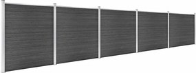 vidaXL Σετ Πάνελ Περίφραξης Μαύρο 872 x 186 εκ. από WPC