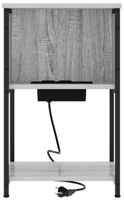 vidaXL Κομοδίνο Γκρι sonoma 38 x 31 x 61 εκ Επεξεργασμένο ξύλο
