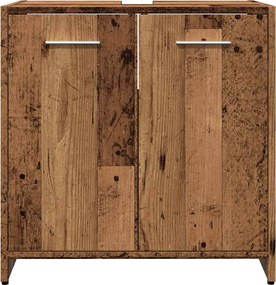 vidaXL Ντουλάπι Νιπτήρα Μπάνιου Παλιό Ξύλο 60x33x60 εκ