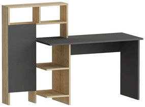 Intrahome Γραφείο εργασίας με ραφιέρα Calisma Intrahome σε oak-ανθρακί απόχρωση 135x60x111εκ | SKU: INTRAPA-231111593